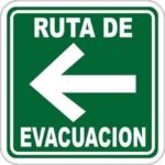 SEÑALAMIENTO DE RUTA DE EVACUACIÓN IZQUIERDA 20X20