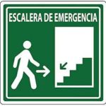SEÑALAMIENTO ESCALERA DE EMERGENCIA ABAJO DERECHA 20X20