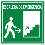 SEÑALAMIENTO ESCALERA DE EMERGENCIA ARRIBA DERECHA 20X20