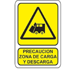 SEÑALAMIENTO PRECAUCION ZONA DE CARGA Y DESCARGA 30X40